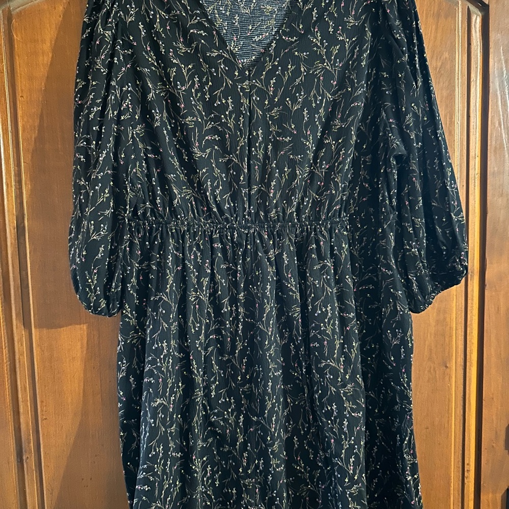 Elegant Black Floral Dress